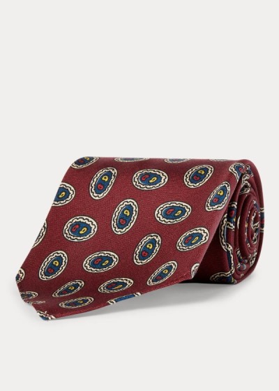 Corbatas Ralph Lauren Hombre Vino - Handmade Silk Foulard - SKBYT2158